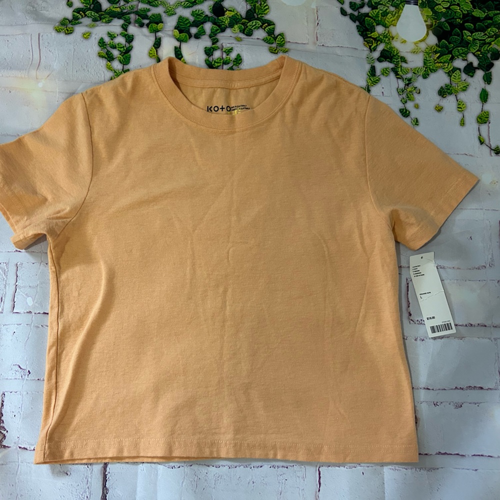 Peach Urban Outfitters T-shirt. Sz Large. Crop top